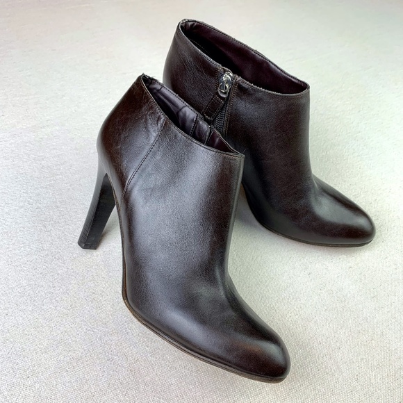 KORS Michael Kors Shoes - KORS Michael Kors Brown Leather Heel Booties